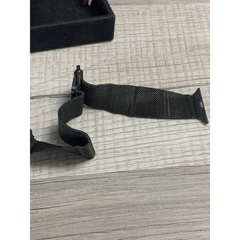 Black Milanese Loop Mesh Magnetic Watch Band Strap for Smart Watch 38/40/41mm